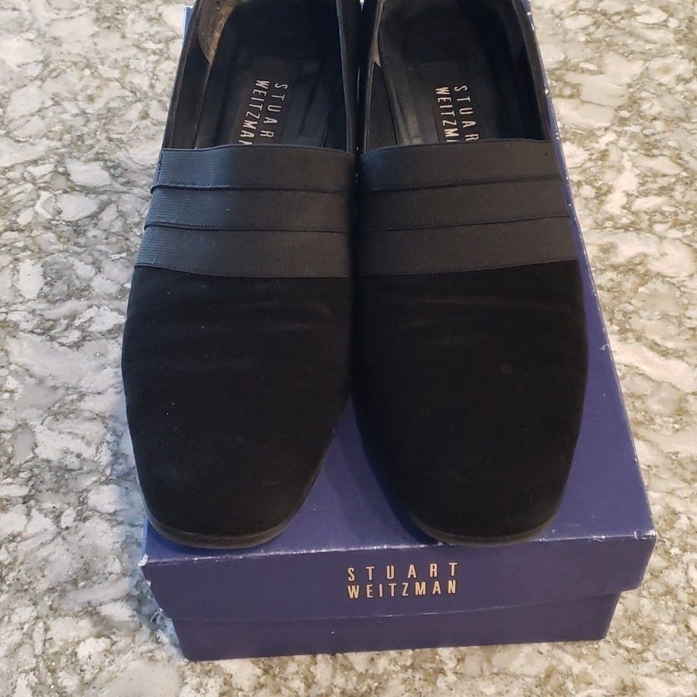Stuart Weitzman Gorham Black suede small heel pump - Picture 12 of 12